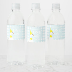 Étiquette Pour Bouteilles D'eau Un anniversaire de 1 an de l'oie Gingham