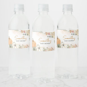 Étiquette Pour Bouteilles D'eau Un Baby shower Automne Un Peu Citrouille
