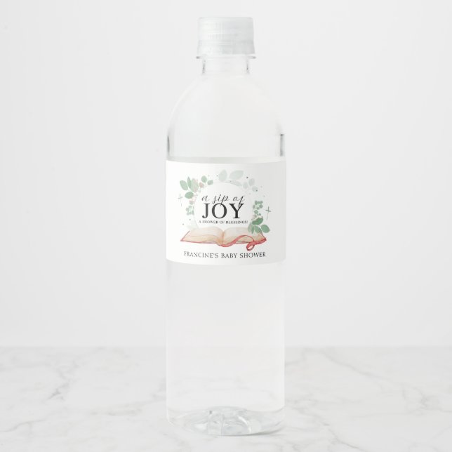 Étiquette Pour Bouteilles D'eau Un Enfant De Dieu Baby shower (Devant)
