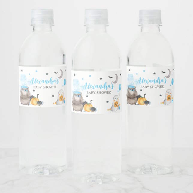 Étiquette Pour Bouteilles D'eau Un petit Baby shower Boo Halloween (Bouteilles)