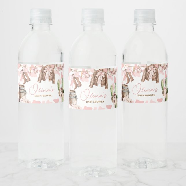 Étiquette Pour Bouteilles D'eau Un petit Baby shower de fille (Bouteilles)
