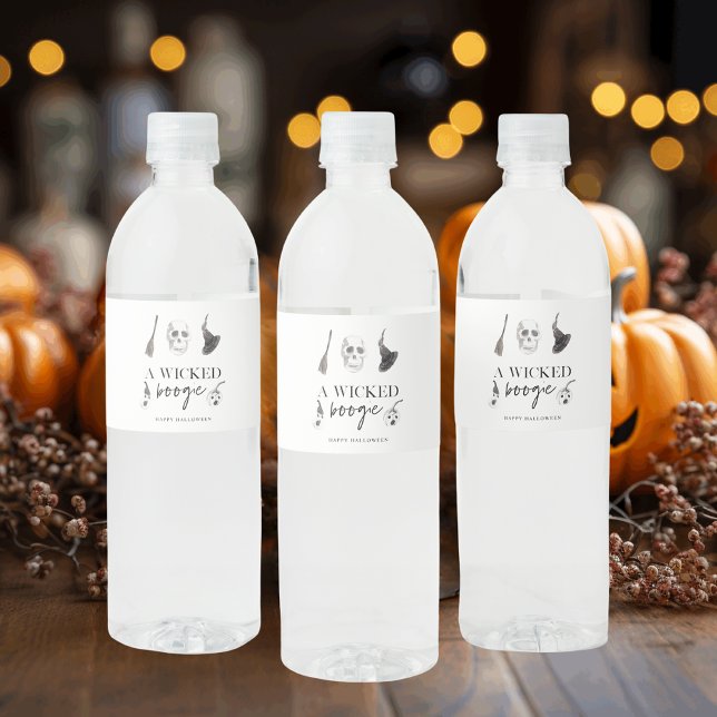 Étiquette Pour Bouteilles D'eau Un petit boogie | Bonne Halloween (Créateur téléchargé)