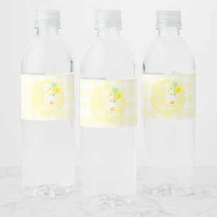 Étiquette Pour Bouteilles D'eau Une drôle d'oie Gingham 1er anniversaire