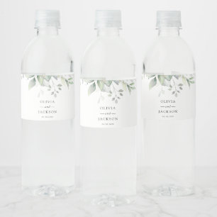 Étiquette Pour Bouteilles D'eau Verdure, Feuilles d'Eucalyptus, Mariage botanique