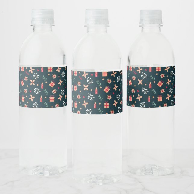 Étiquette Pour Bouteilles D'eau Vibes de Noël (Bouteilles)