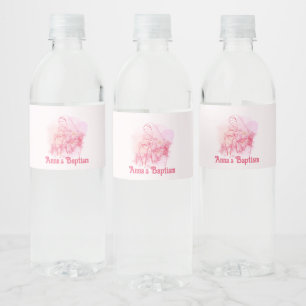 Étiquette Pour Bouteilles D'eau Vierge rose florale Marie Jésus Baptême personnali