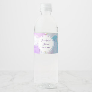 Étiquette Pour Bouteilles D'eau Violet, vert, rose Mariage de couleurs