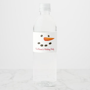Étiquette Pour Bouteilles D'eau Visage de neige, vacances