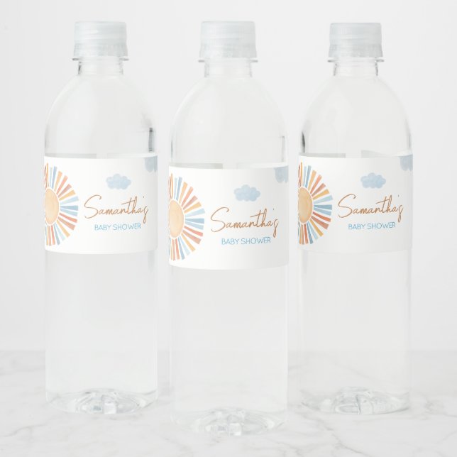 Étiquette Pour Bouteilles D'eau Voici Le Baby shower Soleil (Bouteilles)