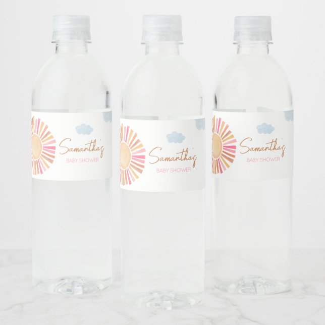 Étiquette Pour Bouteilles D'eau Voici Le Baby shower Sun Girl (Bouteilles)