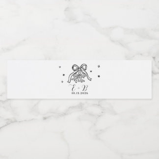 Étiquette Pour Bouteilles D'eau Voiture de mariage minimaliste dessinée à la main