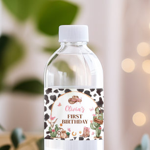 Étiquette Pour Bouteilles D'eau Western Bows Pink Cowgirl Anniversaire