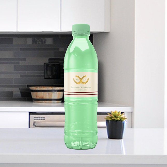 Étiquette Pour Bouteilles D'eau Western Horseshoe Mariage (Créateur téléchargé)