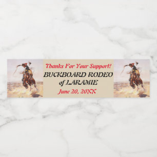 Étiquette Pour Bouteilles D'eau Western Style Cowboy et Bucse Horse Rodeo