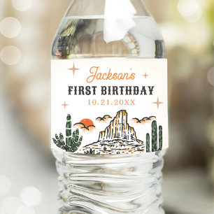 Étiquette Pour Bouteilles D'eau Western Vintage Desert Premier Rodéo 1er Anniversa