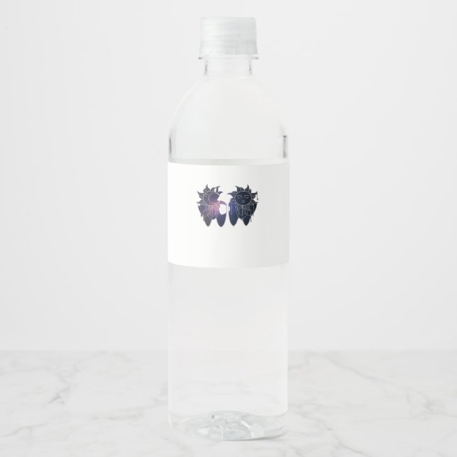 Étiquette Pour Bouteilles D'eau Whimsigoth Starry Nuit Sun Moon Witchy Classic (Devant)