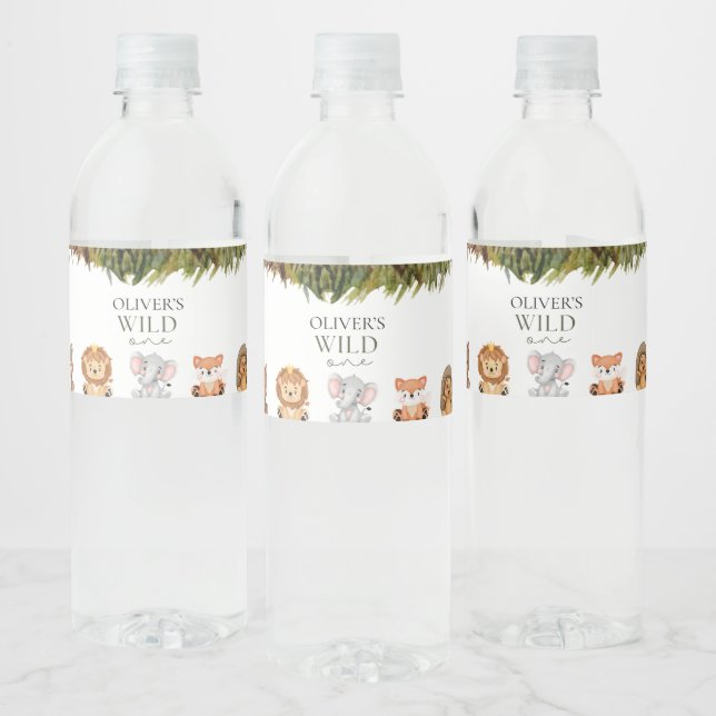 Étiquette Pour Bouteilles D'eau Wild un thème safari premier anniversaire (Bouteilles)