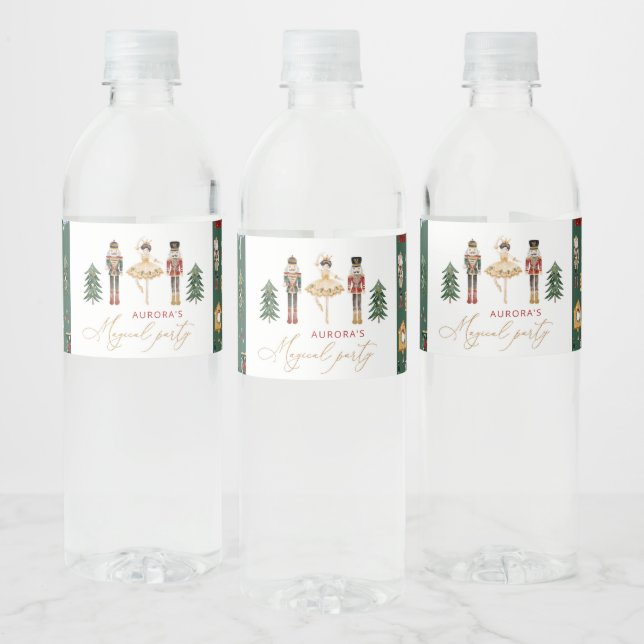 Étiquette Pour Bouteilles D'eau Winter Nutcracker fantaisie fête d'anniversaire (Bouteilles)