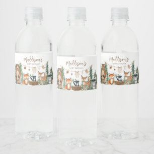 Étiquette Pour Bouteilles D'eau Woodland Animals Adventure Await Baby shower