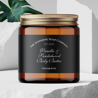 Étiquette Pour Bouteilles D'eau Year Established Vintage Black Cosmetics Jar Label