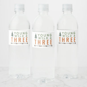 Étiquette Pour Bouteilles D'eau Young Wild et Three Forest Anniversaire