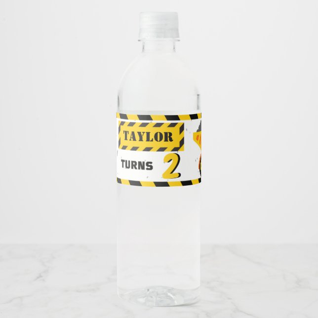 Étiquette Pour Bouteilles D'eau Zone de construction Bouteille d'eau d'anniversair (Devant)
