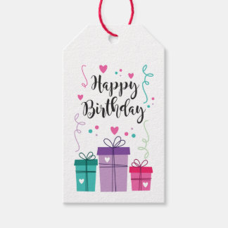 Étiquette pour cadeau Happy Birthday