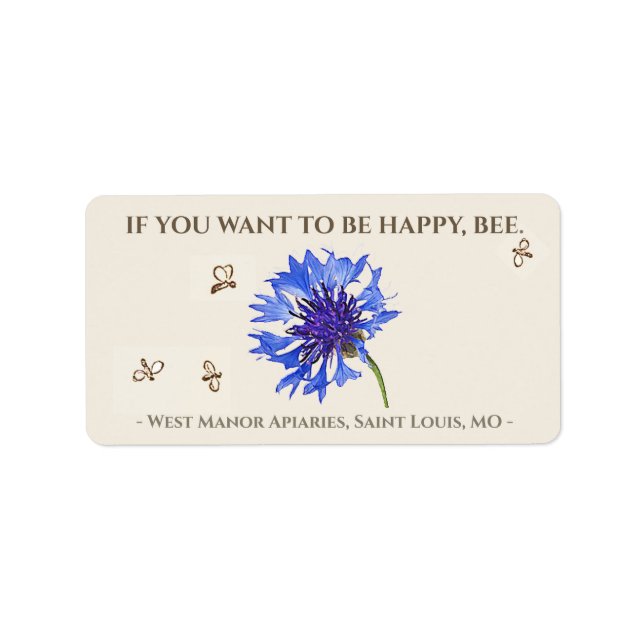 Étiquette Pour Être Heureux, Apiary Promotionnels Miel Étiqu (Devant)