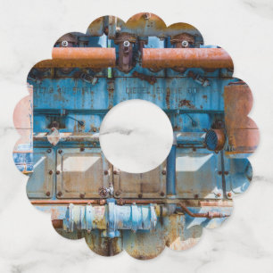 Étiquette Pour Verre De Vin Ancien et rouillé Atlas Impérial moteur diesel à I