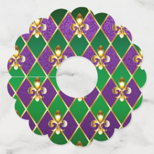 Étiquette Pour Verre De Vin Arrière - plan de bijoux Mardi Gras