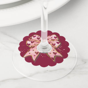 Étiquette Pour Verre De Vin Balise Bow and Heart Wine Glass