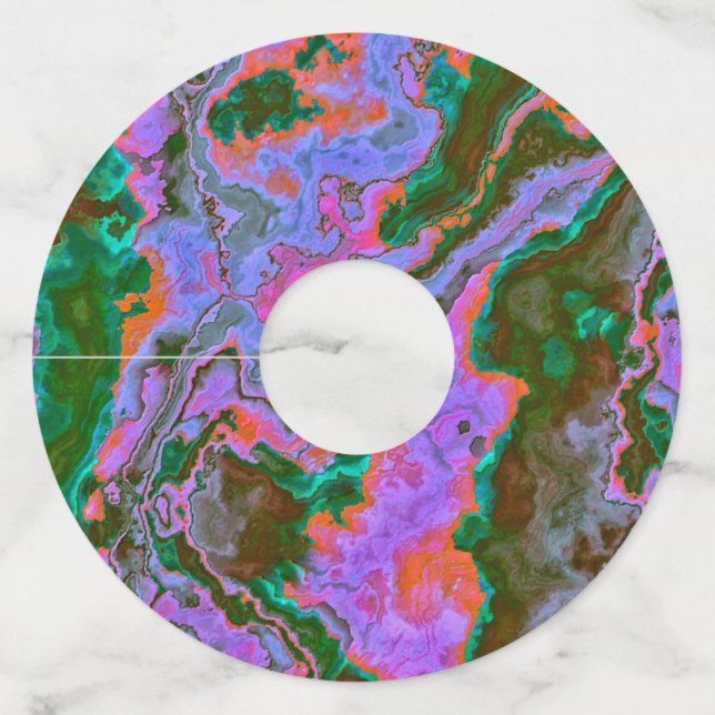 Étiquette Pour Verre De Vin Balise Vin de marbre aigre (Devant)