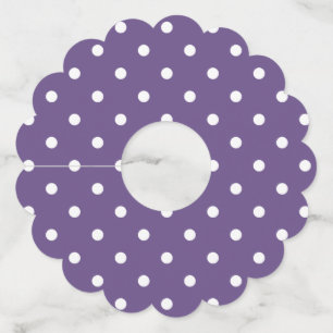 Étiquette Pour Verre De Vin Balises de verre de vin en papier violet Pois