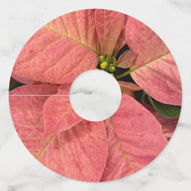 Étiquette Pour Verre De Vin Balises de vin Poinsettia No : 5 (Devant)