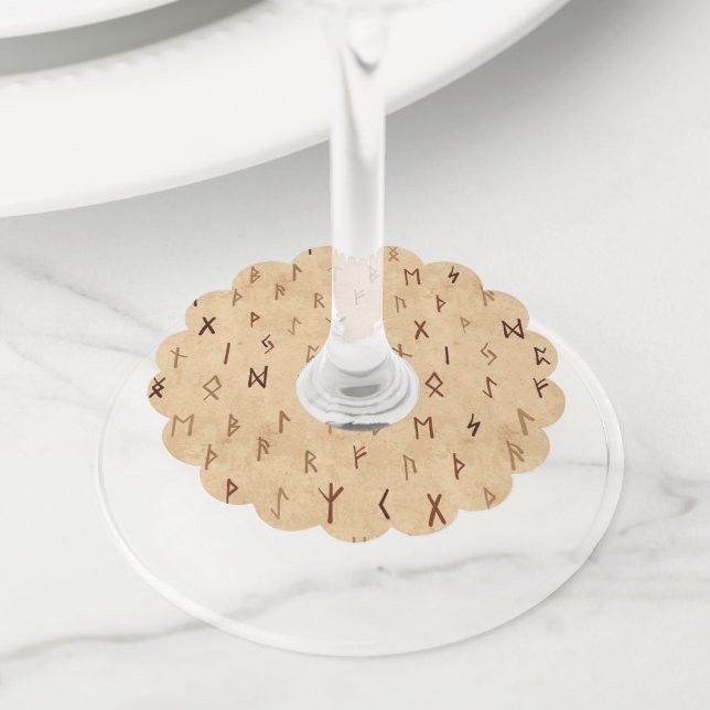 Étiquette Pour Verre De Vin Balises de vin Runes (De près)