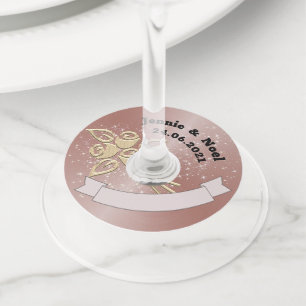 Étiquette Pour Verre De Vin Balises personnalisées en verre de vin Mariage