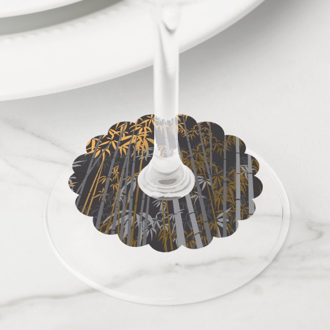 Étiquette Pour Verre De Vin Bambou 4 (De près)
