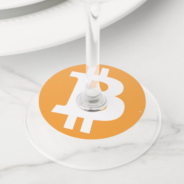 Étiquette Pour Verre De Vin Bitcoin (De près)