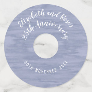 Étiquette Pour Verre De Vin Bleu défraîchi Anniversaire Papier Verre Tags