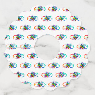 Étiquette Pour Verre De Vin Bright infinity with rainbow butterfly