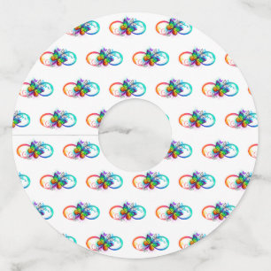 Étiquette Pour Verre De Vin Bright infinity with rainbow butterfly
