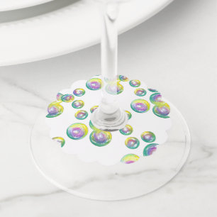 Étiquette Pour Verre De Vin Bulles soufflantes Iridescente Rainbow Buble Wand