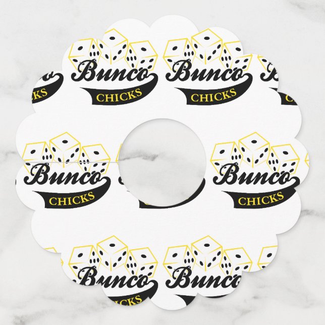 Étiquette Pour Verre De Vin Bunco Chicks (Devant)