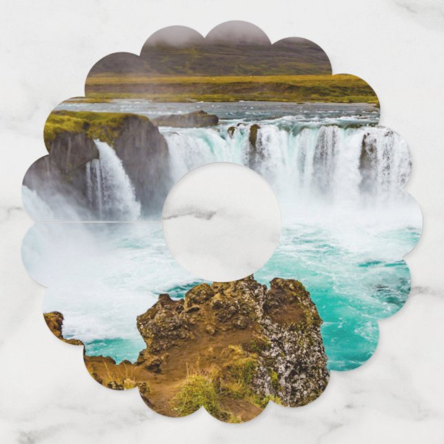 Étiquette Pour Verre De Vin Cascade de Godafoss, Islande (Dos)