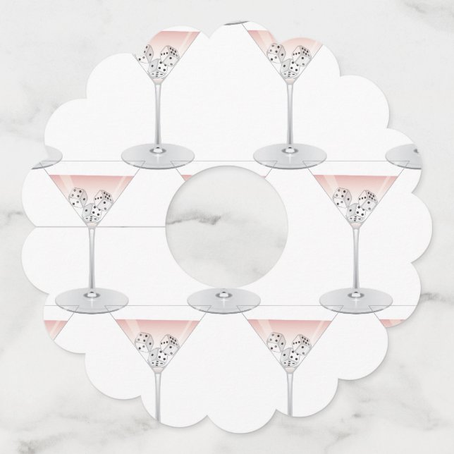 Étiquette Pour Verre De Vin Cocktail Bunco Martini (Devant)