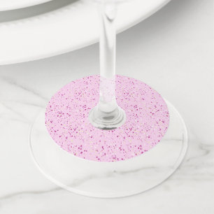 Étiquette Pour Verre De Vin Conception de motif abstrait Terrazzo