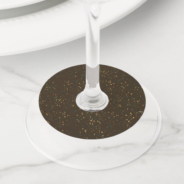 Étiquette Pour Verre De Vin Conception de motif abstrait Terrazzo (De près)