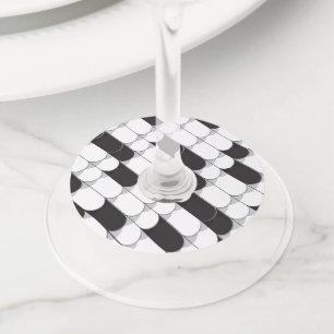 Étiquette Pour Verre De Vin Construction Abstraite (tuiles)