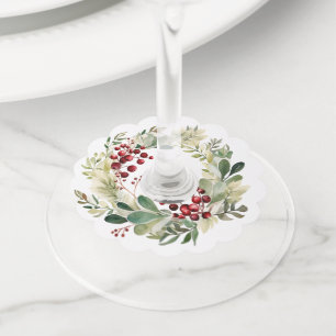 Étiquette Pour Verre De Vin Couronne de fête