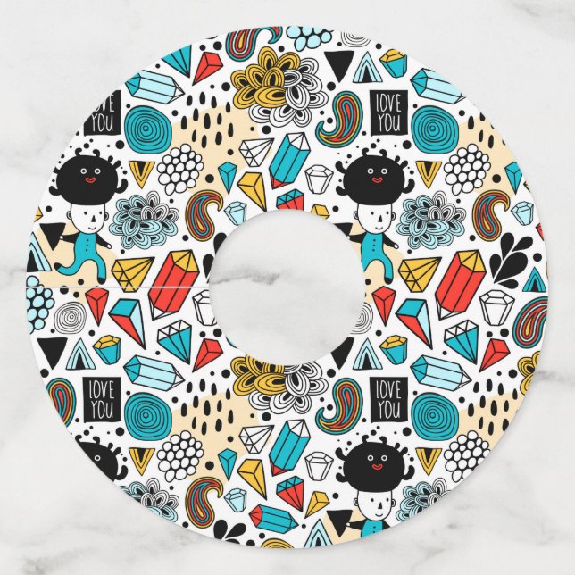 Étiquette Pour Verre De Vin Crazy head (Devant)